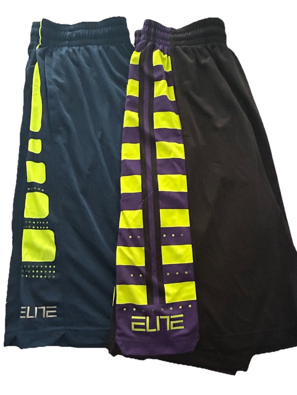 (2) Nike Dri Fit Basketball Elite Black Blue Athletic Shorts Men’s Size XL